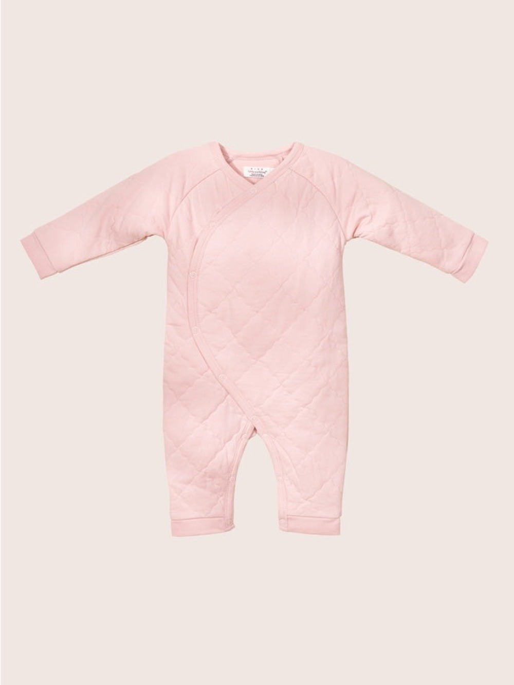 Rise Little Earthling Quilted Wrap Pink Baby One-Piece Romper